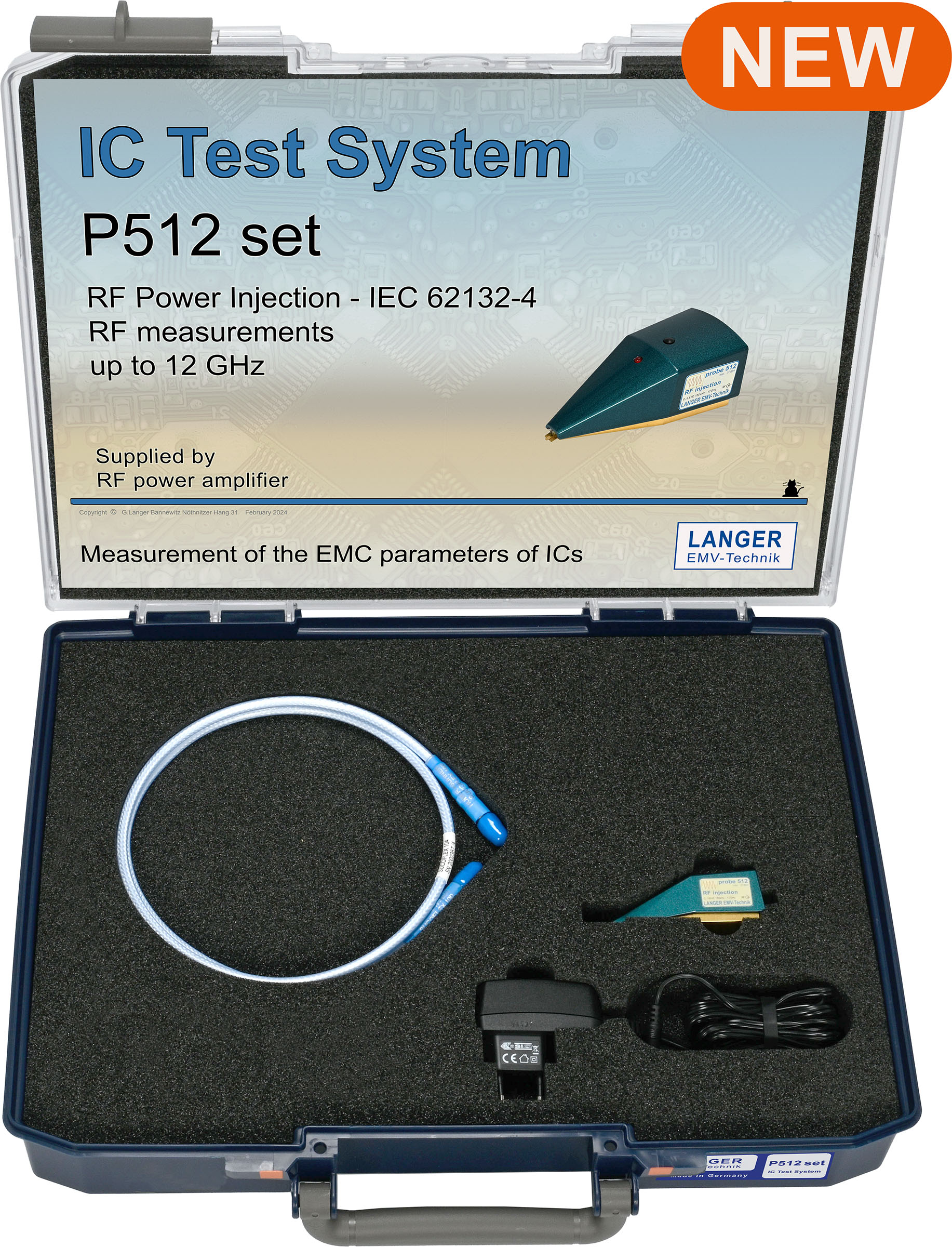 P512 set, RF Power Injection and Measurement IEC 62132-4 up to 12 GHz